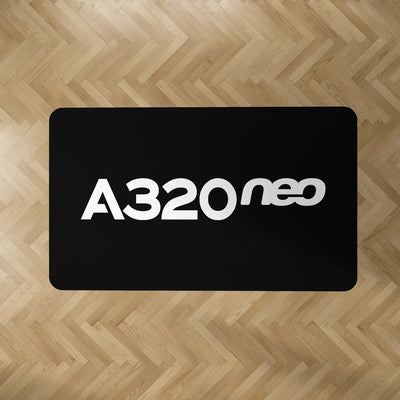 A320neo & Text aviation design on durable carpet pile with non-slip backing rectangle carpet floor mat.