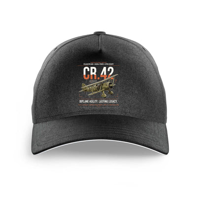 Fiat CR.42 Falco design on black printed hat