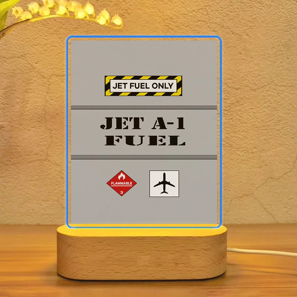 Jet Fuel Only aviation art night lamp in premium acrylic with LED.