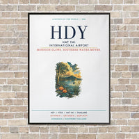 Thumbnail for Hat Yai International Airport HDY vertical canvas print - framed - white background