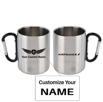 Air France Airlines aviation design on outdoor mug, durable insulated construction.