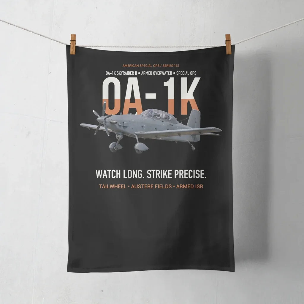 OA-1K Skyraider II Armed Overwatch design on black towel