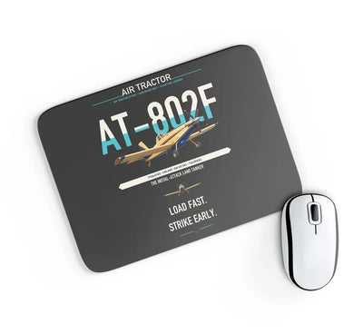 Air Tractor AT-802F design on black rectangle mouse pad