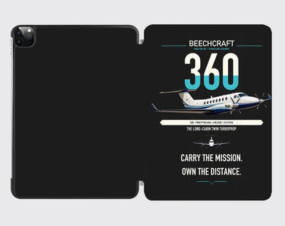 Beechcraft King Air 360 design on black ipad tablet case