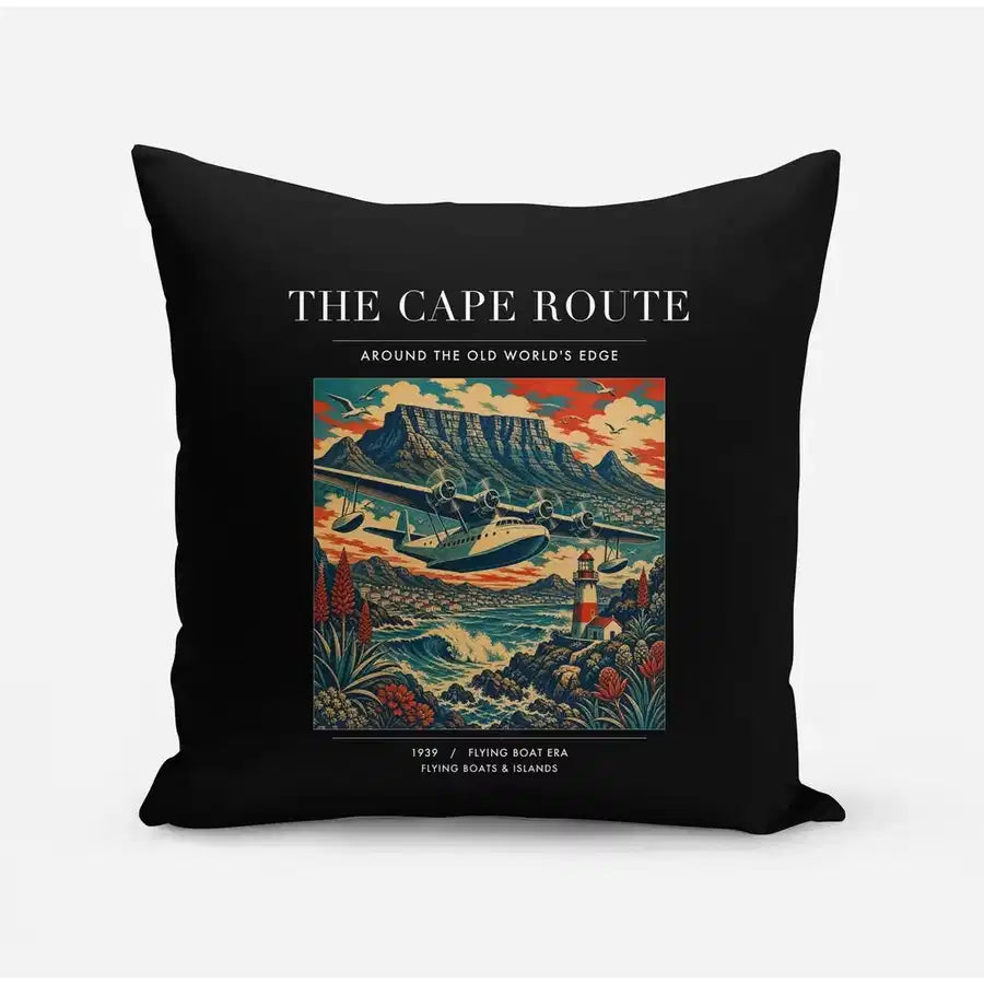 VINTAGE G4070 - The Cape Route - Designed Pillows design on black