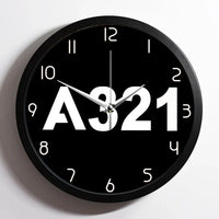 Thumbnail for Airbus A321 Flat Text aviation design on premium wood and metal wall clock.