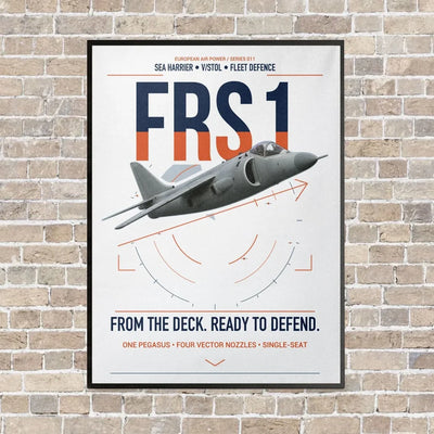 British Aerospace Sea Harrier FRS.1 vertical canvas print - framed - white background