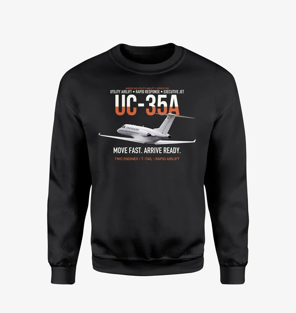 UC-35A Citation Ultra Rapid Utility Airlift design on black sweatshirt