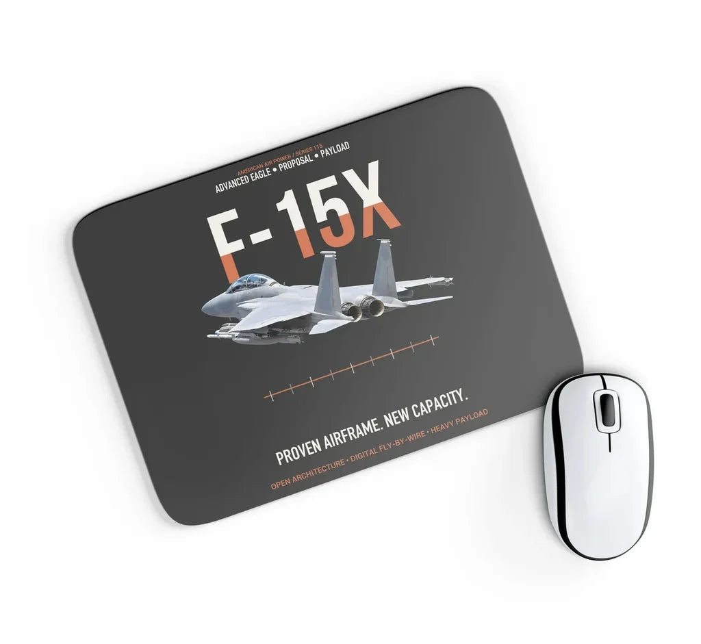 F-15X Advanced Eagle Proposal Proven Airframe New Capacity design on black rectangle mouse pad