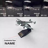 Thumbnail for Side view of 1/100 Messerschmitt Bf 110 Heavy Fighter Fighter-Bomber Airplane Model aviation military aircraft model in dieca.