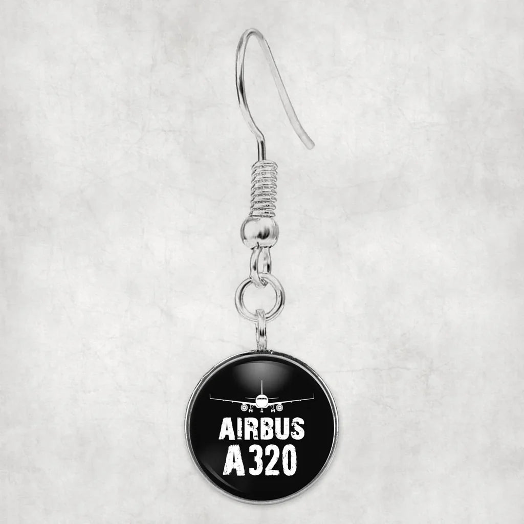 Airbus A320 & Plane aviation-themed earrings, polished hypoallergenic alloy.