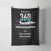 Thumbnail for Beechcraft King Air 360 design on black towel