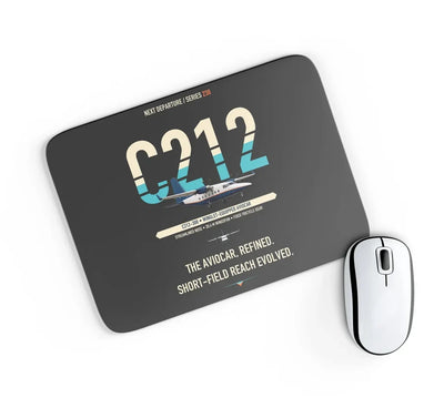 CASA C-212-300 Aviocar design on black rectangle mouse pad