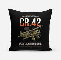 Thumbnail for Fiat CR.42 Falco design on black pillow