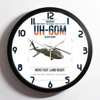 Thumbnail for Sikorsky UH-60M Black Hawk design on white framed wall clock