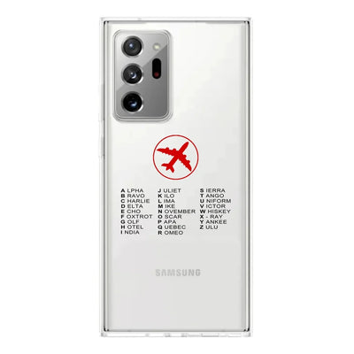 Aviation Alphabet 2 Transparent Silicone Samsung S & Note aviation themed transparent Samsung Galaxy S/Note case for Samsung.