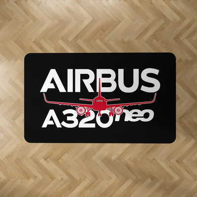 Amazing Airbus A320neo aviation design on durable carpet pile with non-slip backing rectangle carpet floor mat.