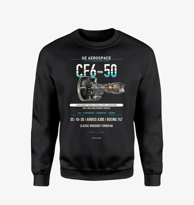CF6-50 design on black sweatshirt