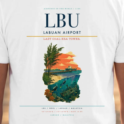 Labuan Airport (LBU) double-side t-shirt design close-up cover