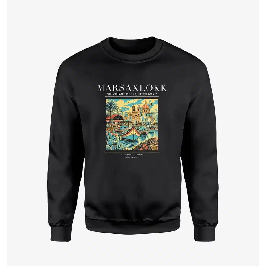 MARSAXLOKK - Poster - Sweatshirt - Black