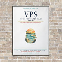 Thumbnail for Destin Fort Walton Beach Airport VPS vertical canvas print - framed - white background
