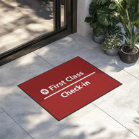 Thumbnail for First Class - Check In aviation print door mat, durable fibre with non-slip backing.