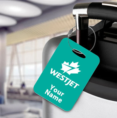 WestJet Airlines aviation design acrylic luggage tag, durable acrylic construction.