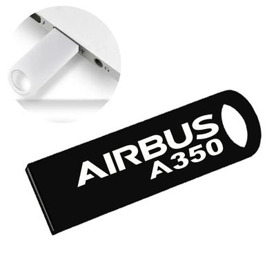 Airbus A350 & Text aviation design on durable waterproof casing waterproof USB device.