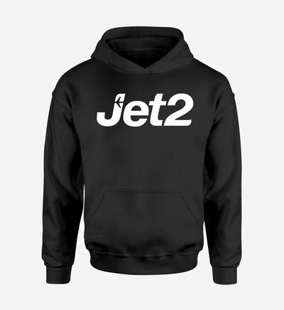 JET2 Airlines logo on black single side hoodie
