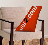 Thumbnail for JET2 Airlines aviation design on soft polyester filling aircraft tail pillow.