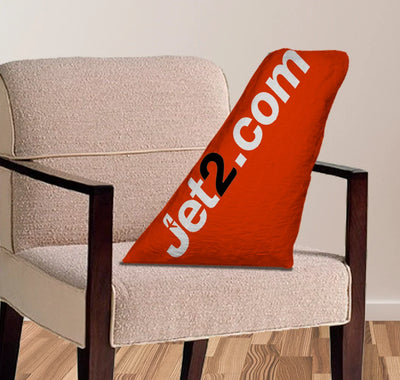 JET2 Airlines aviation design on soft polyester filling aircraft tail pillow.