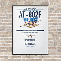 Thumbnail for Air Tractor AT-802F Fire Boss vertical canvas print - framed - white background