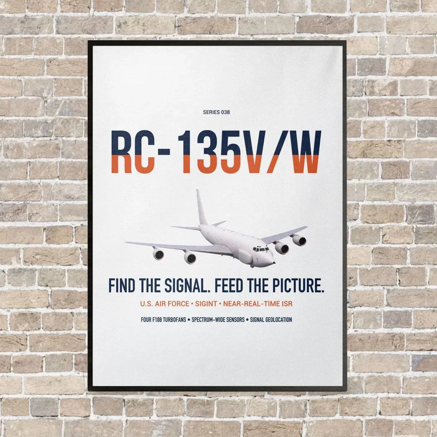 RC-135V W Rivet Joint vertical canvas print - framed - white background