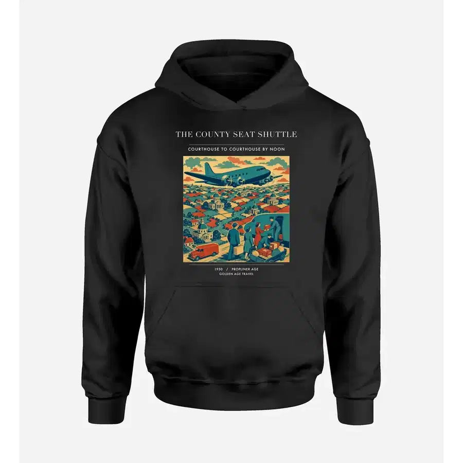 VINTAGE G4388 - The County Seat Shuttle - Premium Hoodie design on black premium