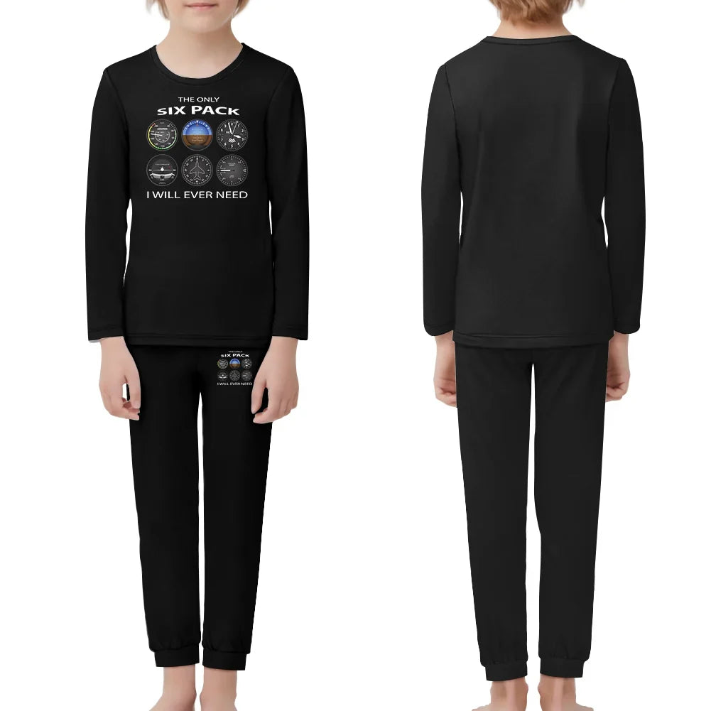 The Only Six Pack I Will Ever Need children pajamas - Black