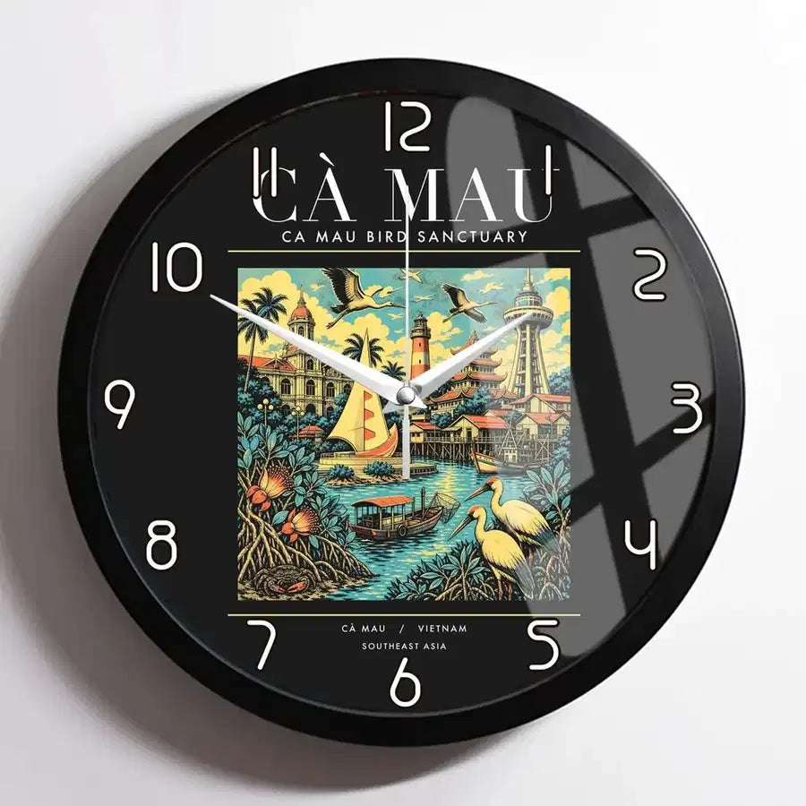 CÀ MAU - Poster - Wall Clock Framed - Black