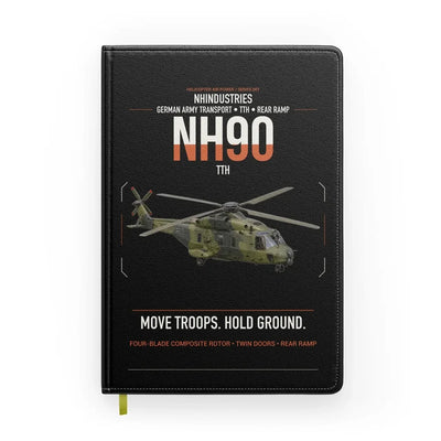 NHIndustries NH90 TTH design on black notebook