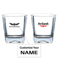 Thumbnail for Avgeek aviation design on whiskey glass, crystal-clear premium glassware.
