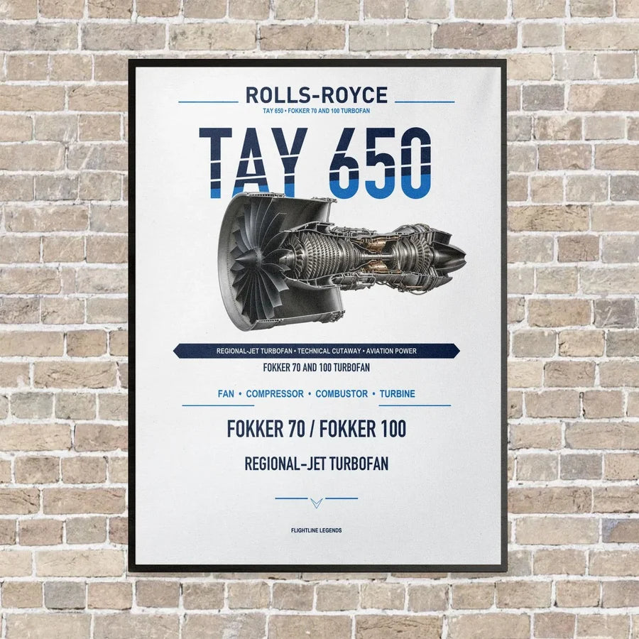 TAY 650 vertical canvas print - framed - white background