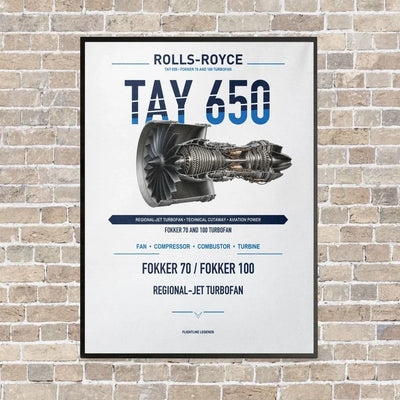 TAY 650 vertical canvas print - framed - white background