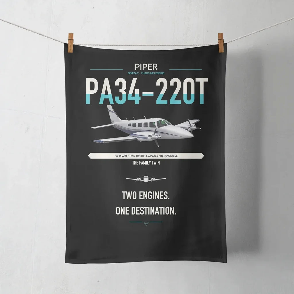 Piper PA-34-220T Seneca V design on black towel