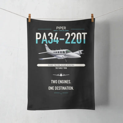 Piper PA-34-220T Seneca V design on black towel