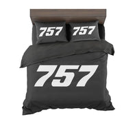 Thumbnail for Boeing 757 Flat Text aviation design on soft cotton blend bedding set.