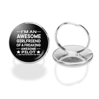 Thumbnail for I am an Awesome Girlfriend aviation ring in stainless steel.