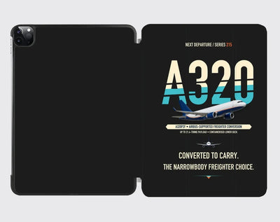 Airbus A320P2F design on black ipad tablet case