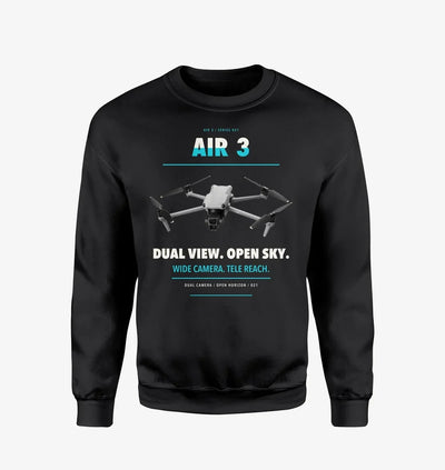 DJI Air 3 design on black sweatshirt