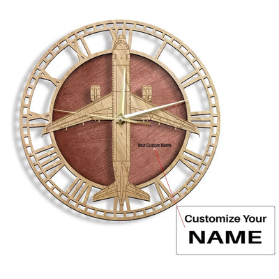 Airbus A320 aviation design on premium wood wooden wall clock.