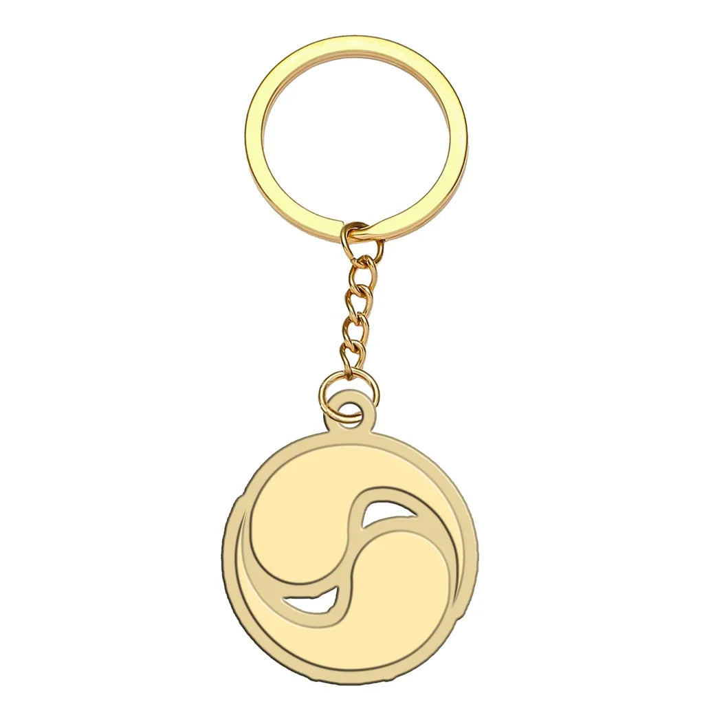 Korean Airlines aviation hollow key chain in polished alloy.