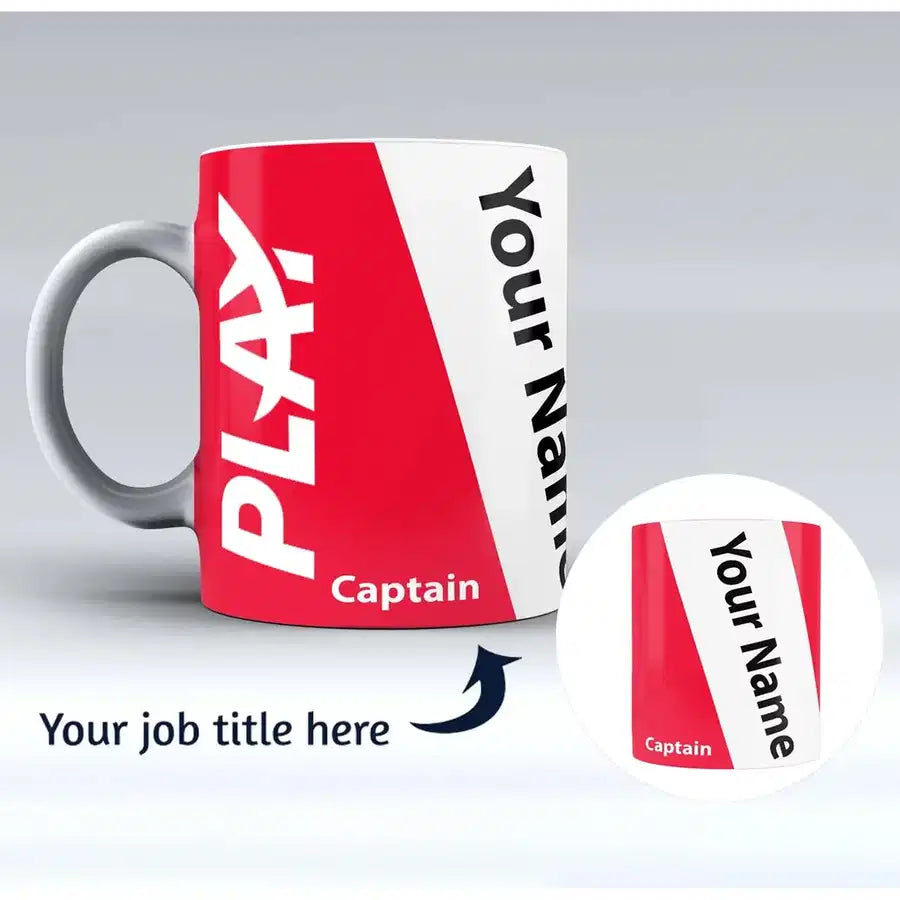 Play Airlines Designed Ceramic White Mugs - view 1