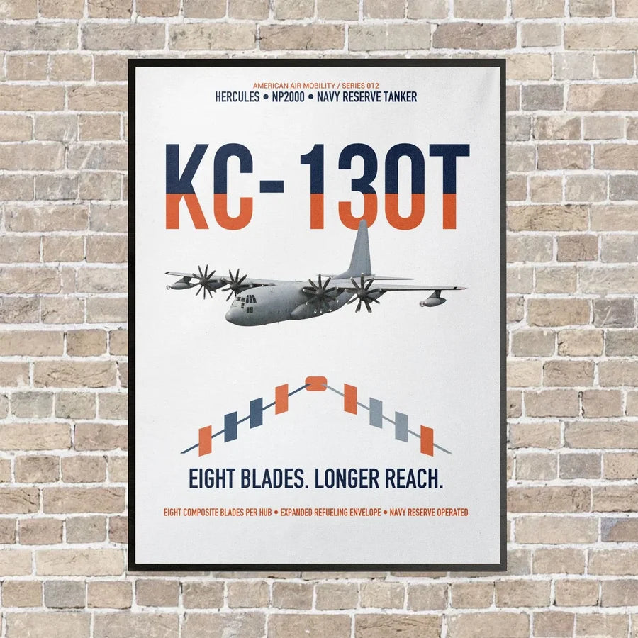 KC-130T NP2000 vertical canvas print - framed - white background